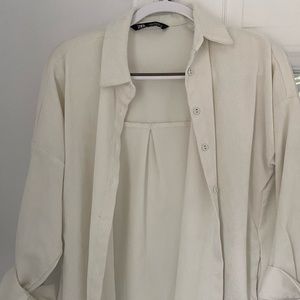 Zara oversized corduroy button down
